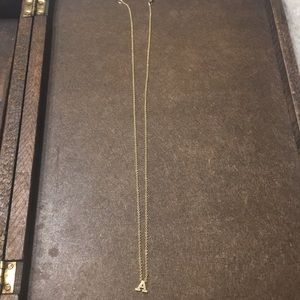 Shylee rose 14kt gold initial “A” necklace